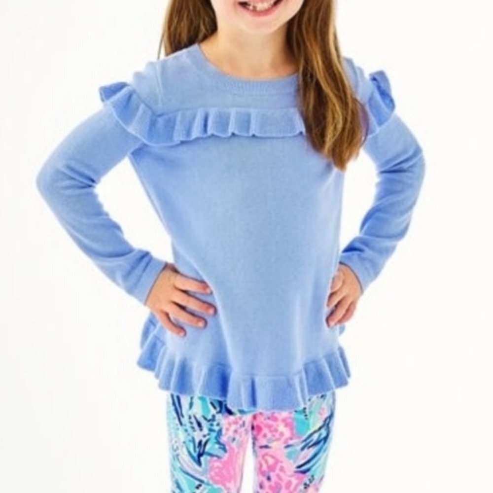 Lilly Pulitzer Girls Serah Sweater Periwinkle sizes large (8-10) & XL (12-14)NWT